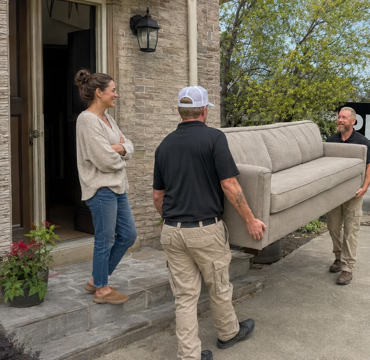 PROJUNK crew member with a customer in Crestwood, KY