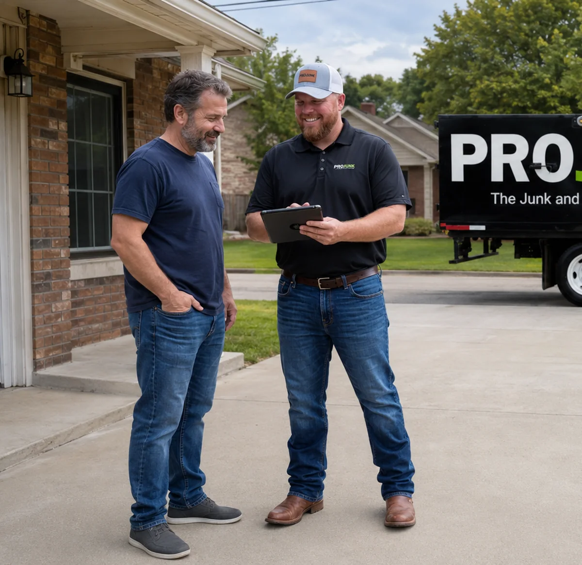 PROJUNK crew member with a customer in Jeffersontown, KY