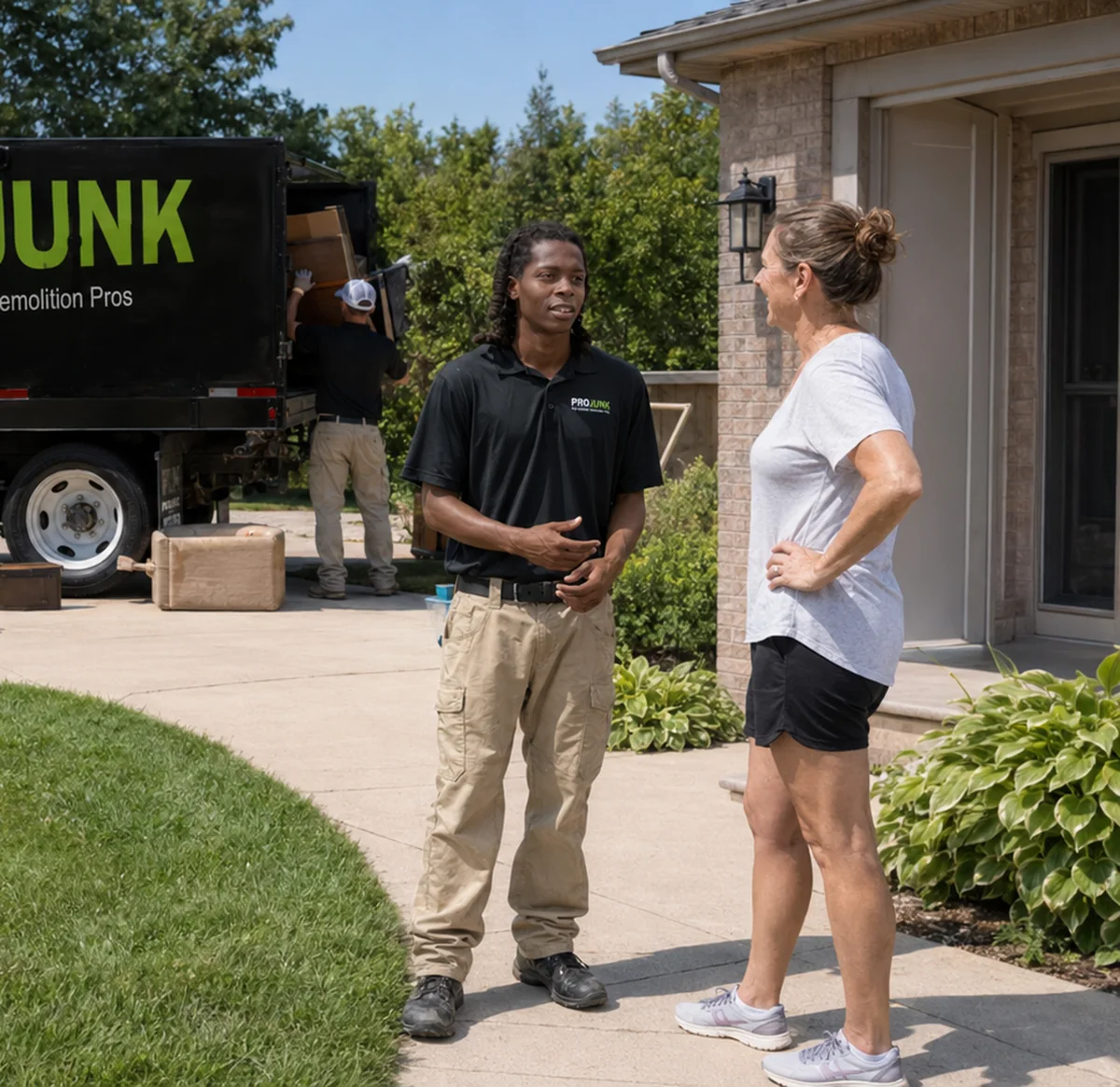 PROJUNK crew member with a customer in Middletown, KY