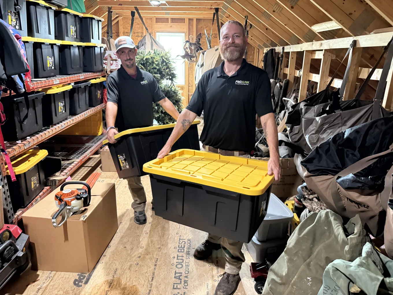 PROJUNK crew on a attic cleanout job